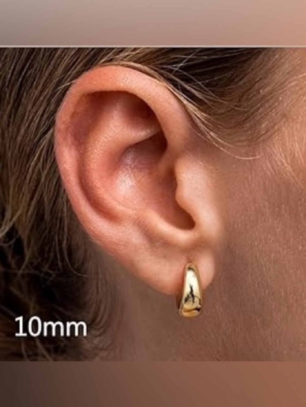 14k Gold Chunky Huggie Hoop Earrings - Picture 2 of 10